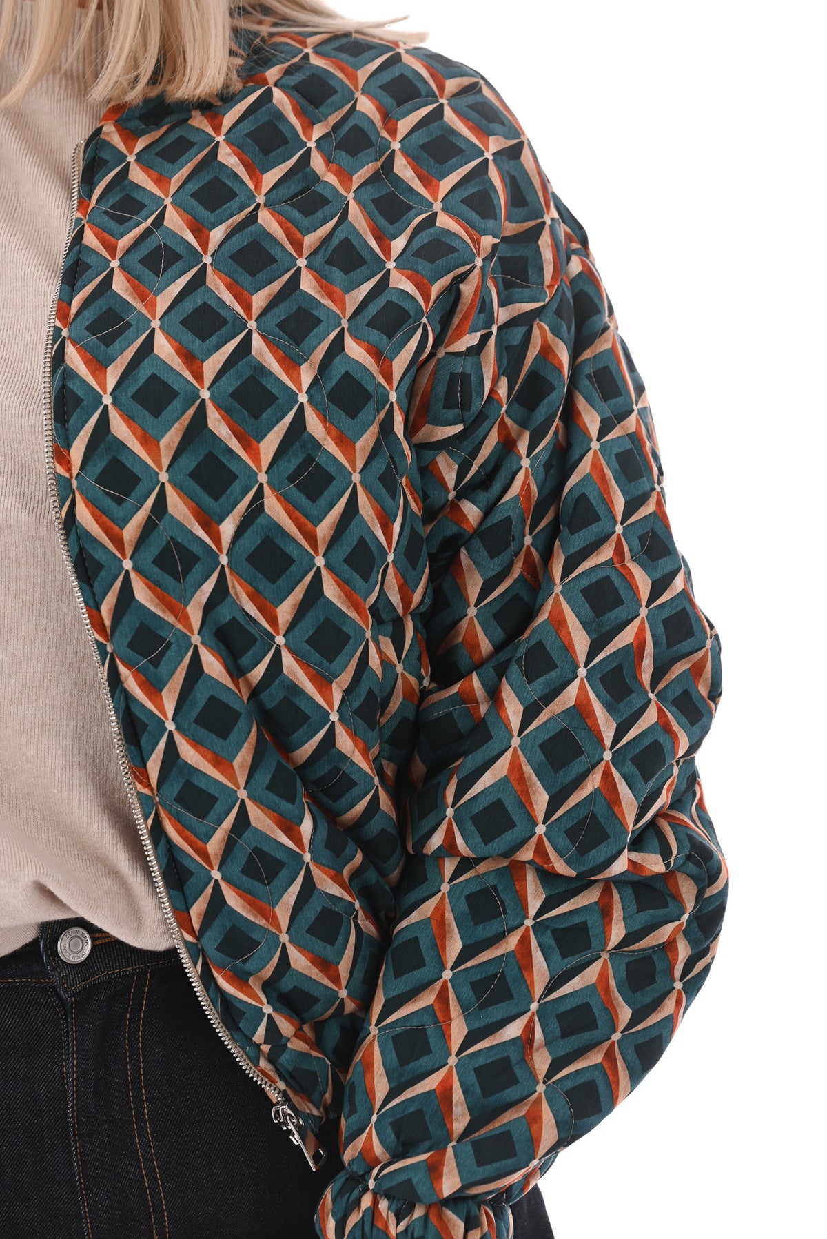 Bomberjack ruit patroon blauw