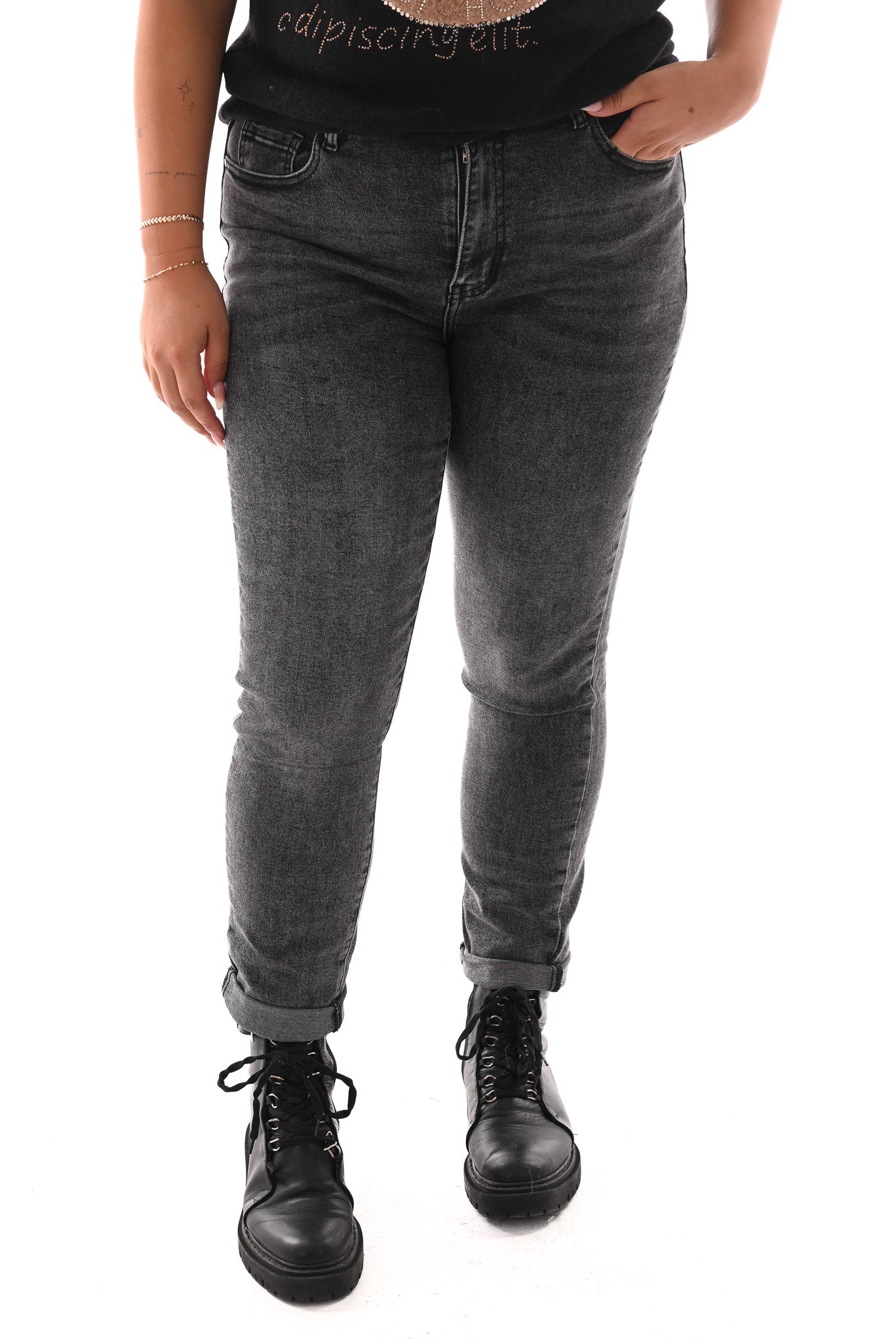 Redberry jeans mom fit grijs