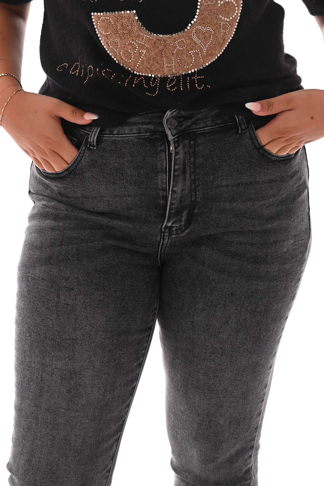 Redberry jeans mom fit grijs