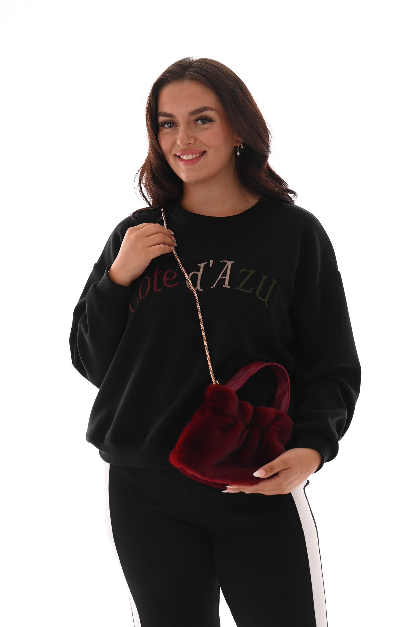 Faux fur tas mini bordeaux