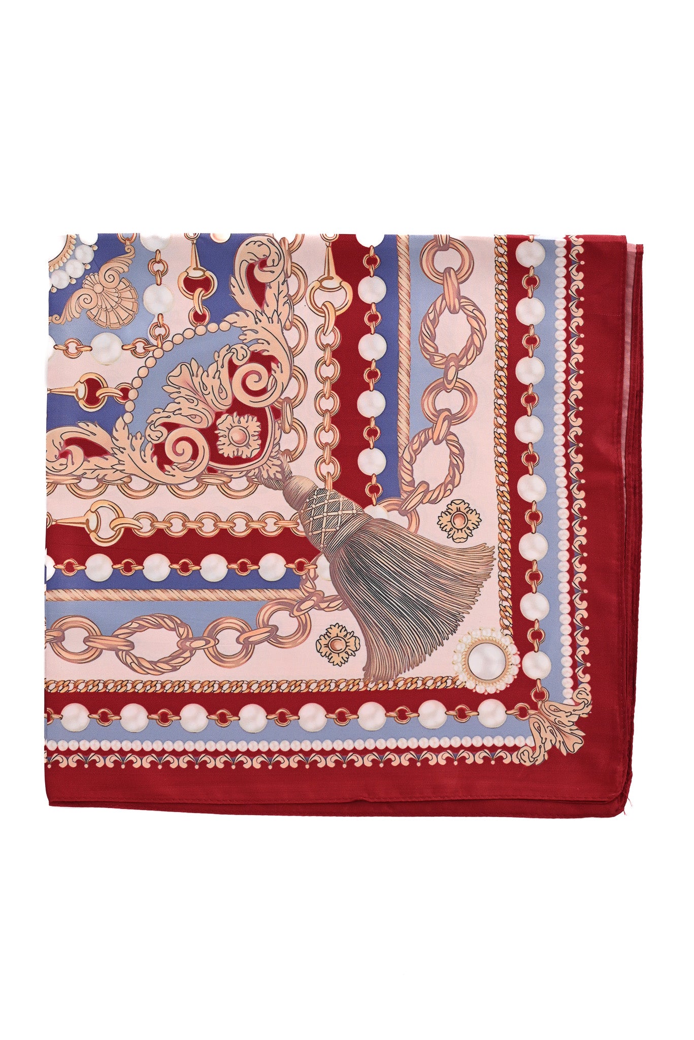 Kort sjaaltje ketting  barok bordeaux