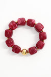 Armband vierkanten kralen cyclaam