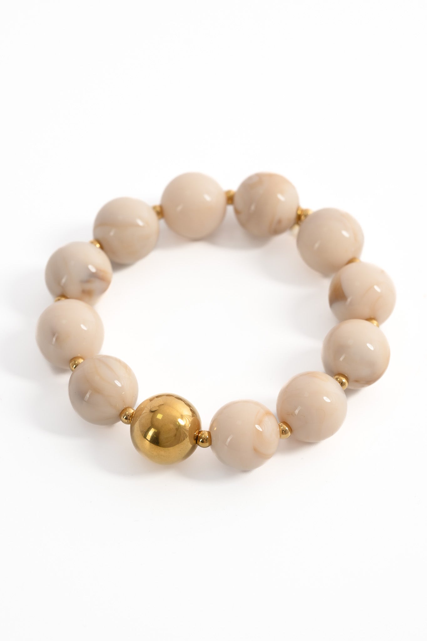 Armband kralen beige