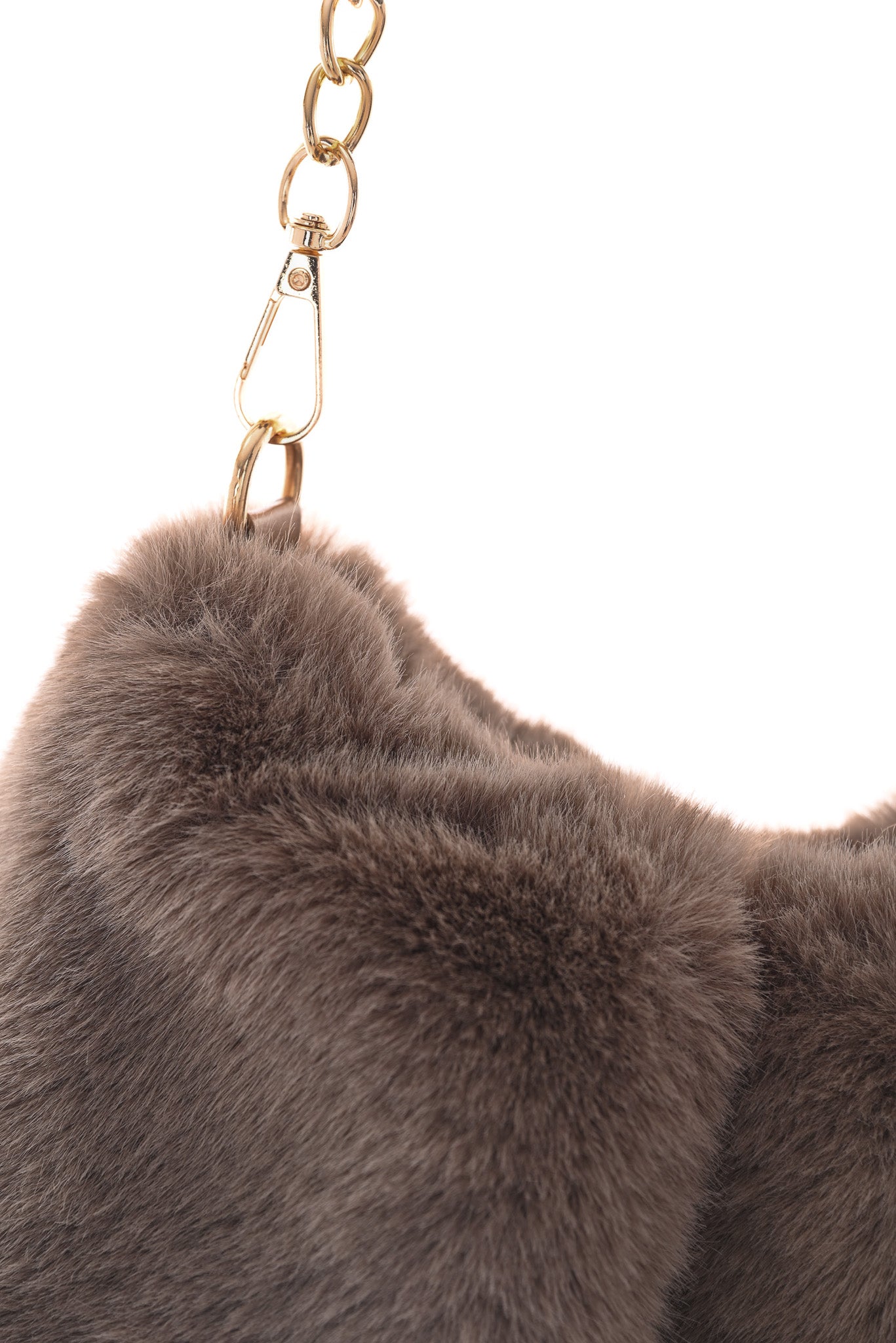 Faux fur schoudertas taupe