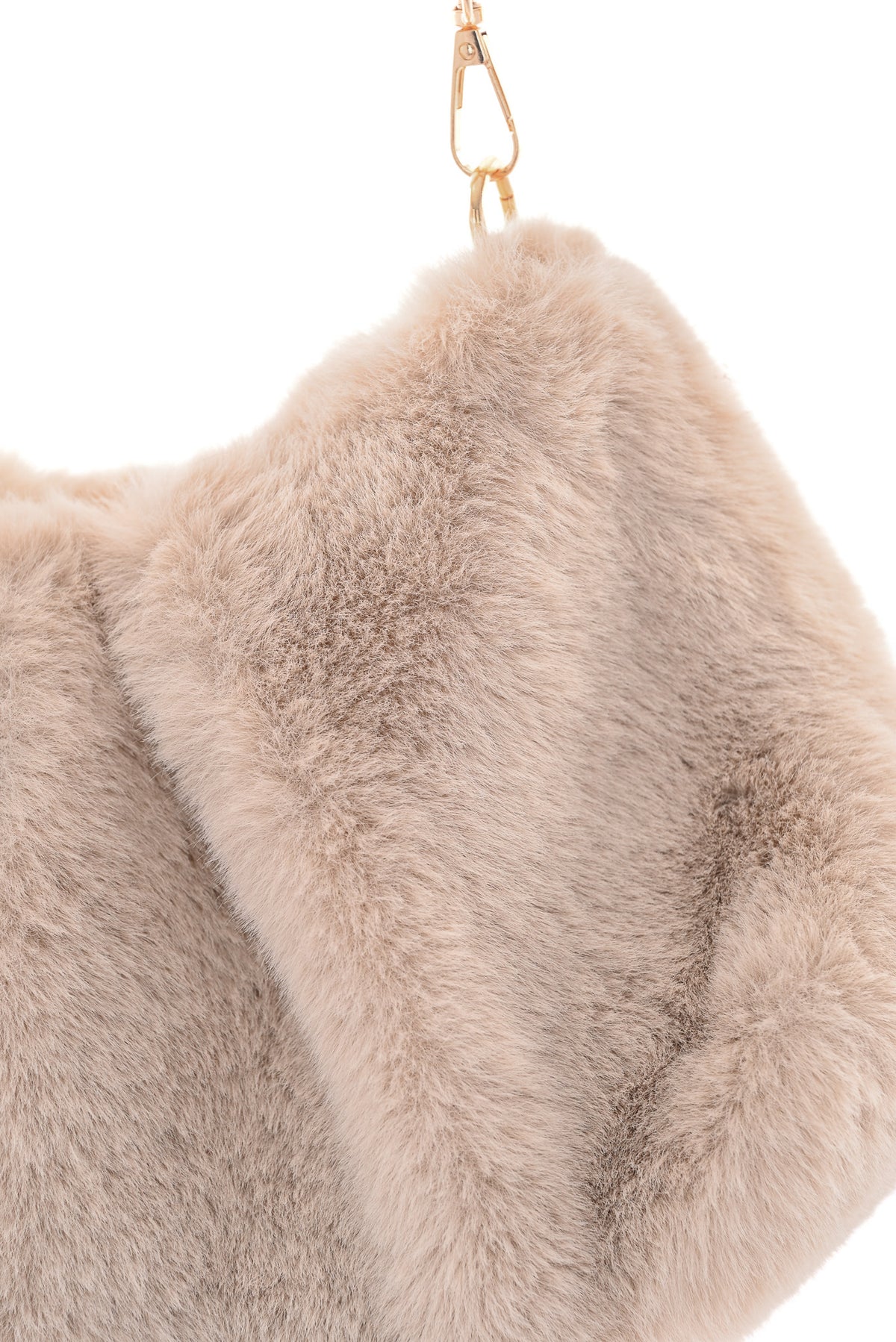 Faux fur schoudertas beige