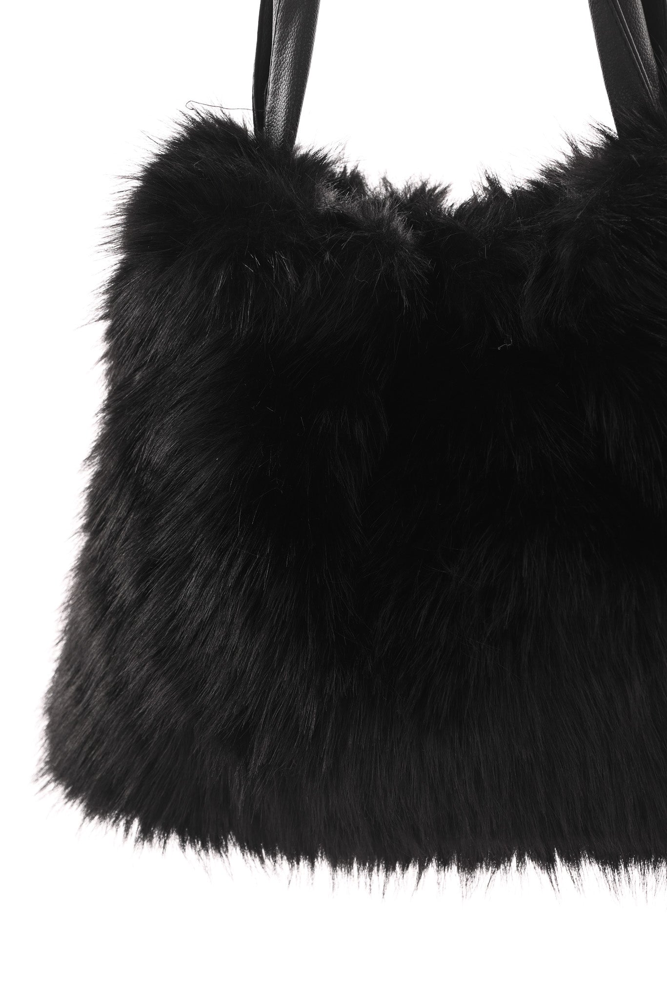 Faux fur handtas zwart