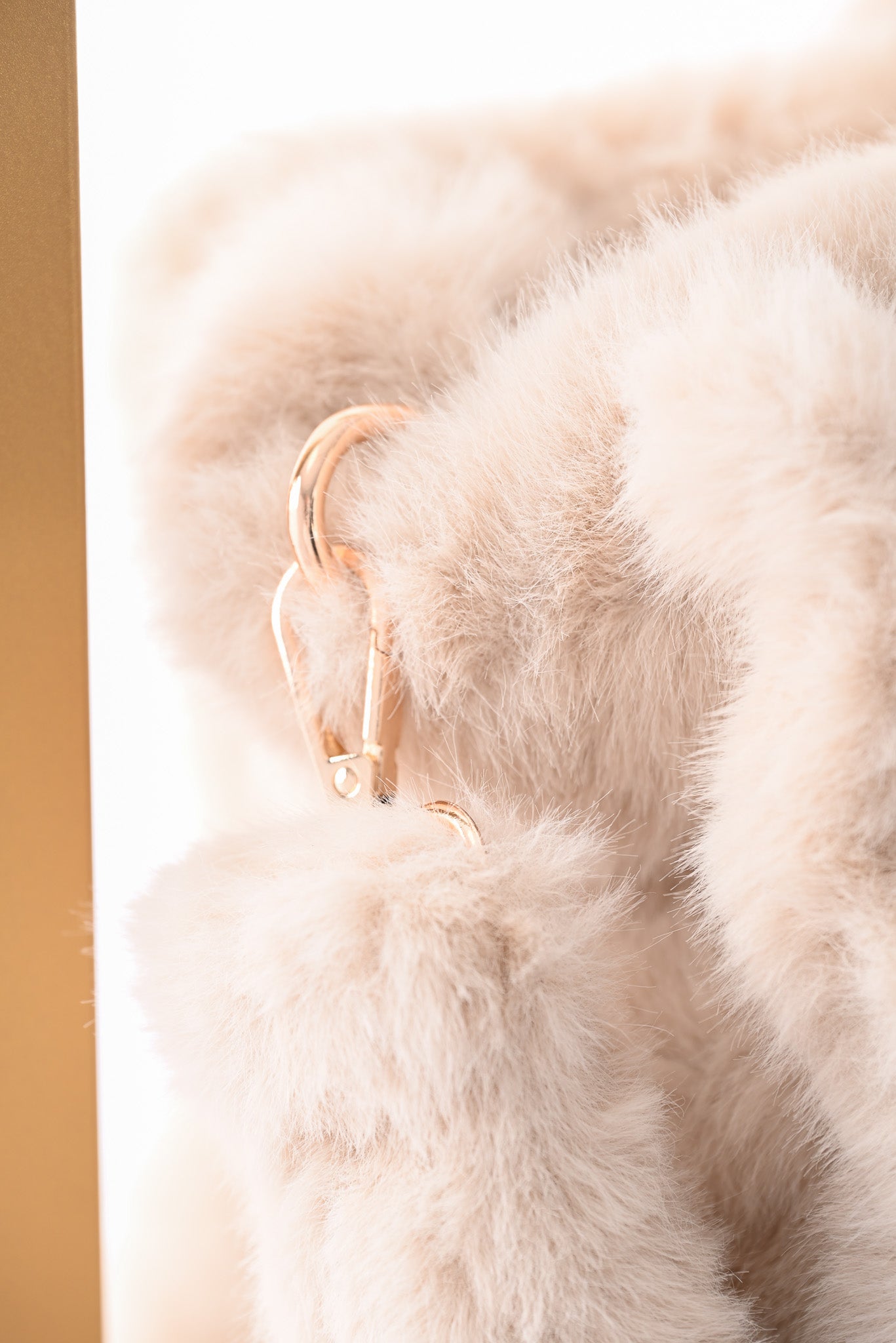 Faux fur shopper beige