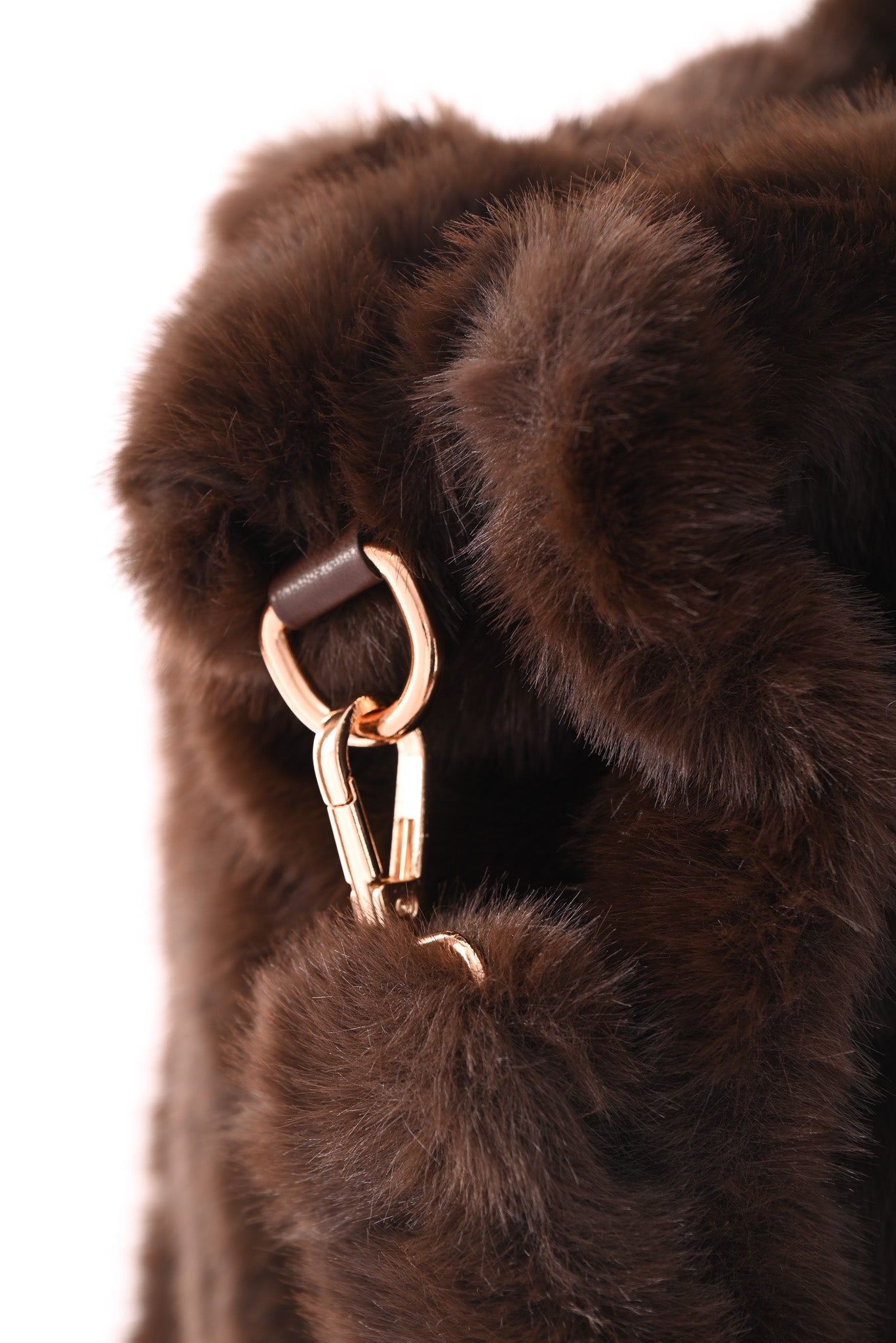 Faux fur shopper bruin