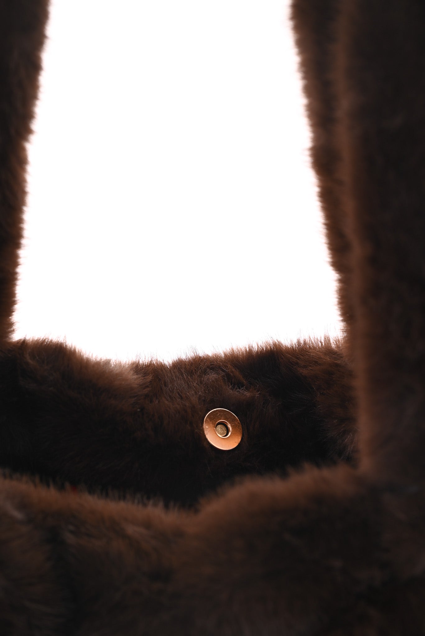 Faux fur shopper bruin