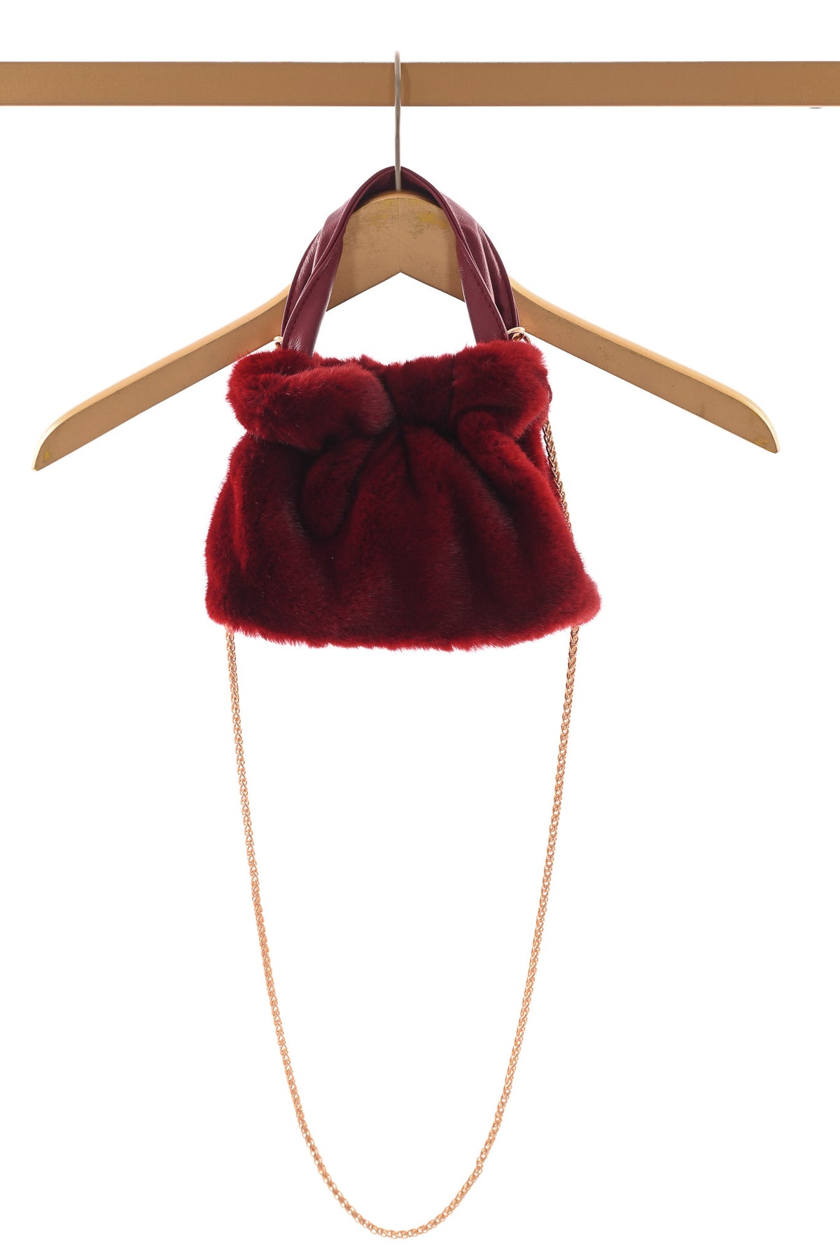 Faux fur tas mini bordeaux