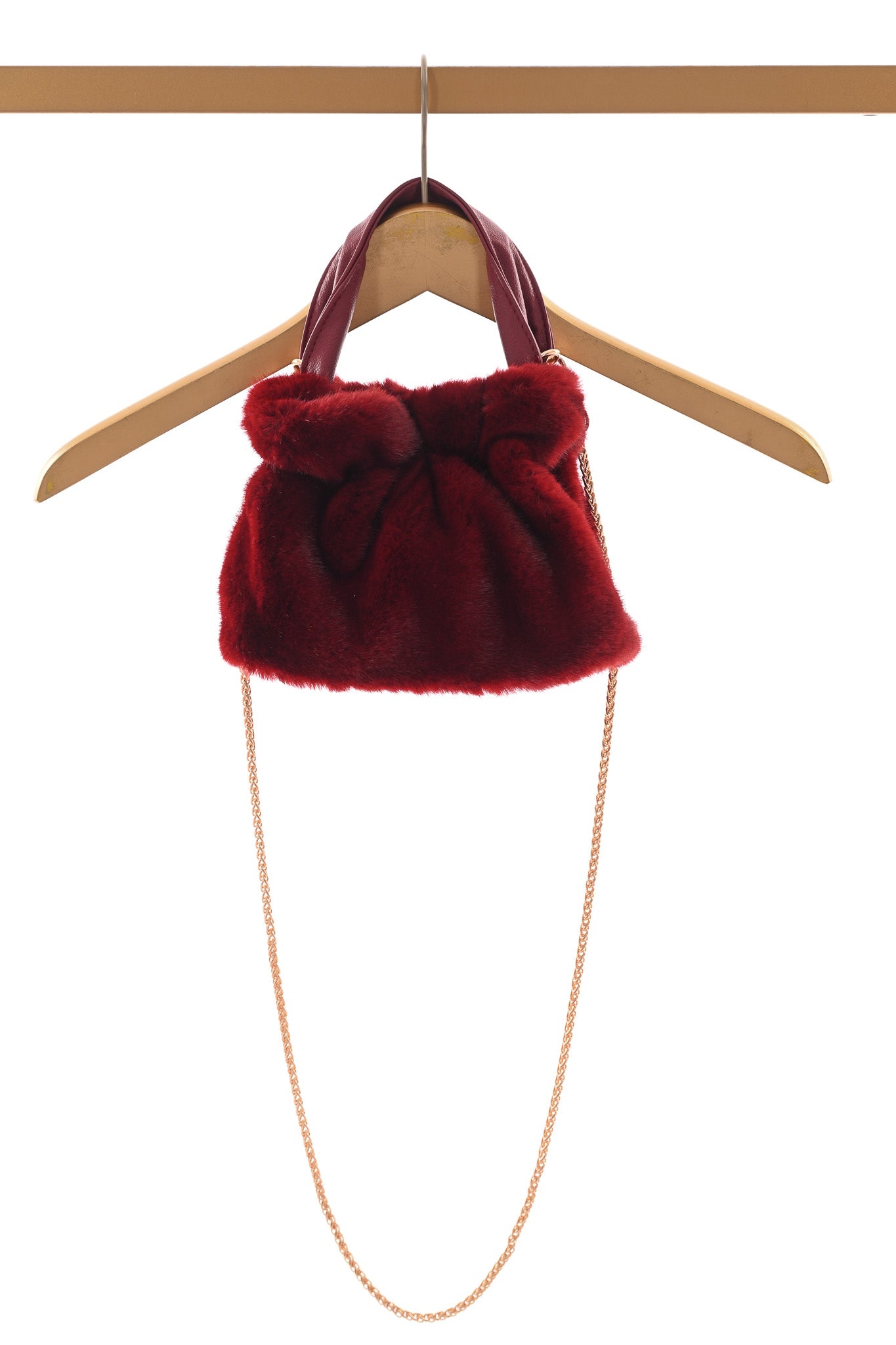 Faux fur tas mini bordeaux