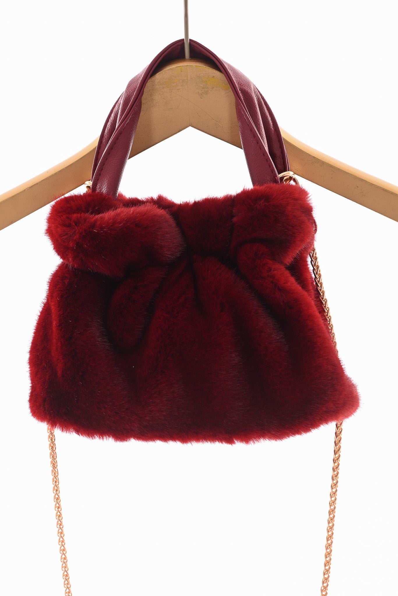 Faux fur tas mini bordeaux
