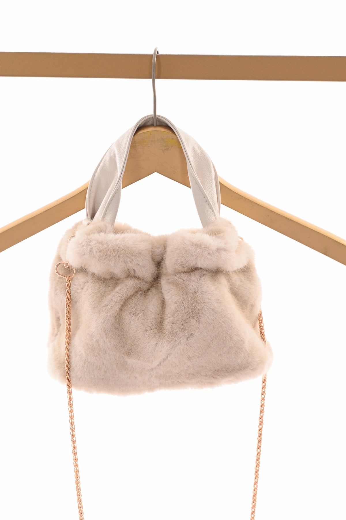 Faux fur tas mini beige