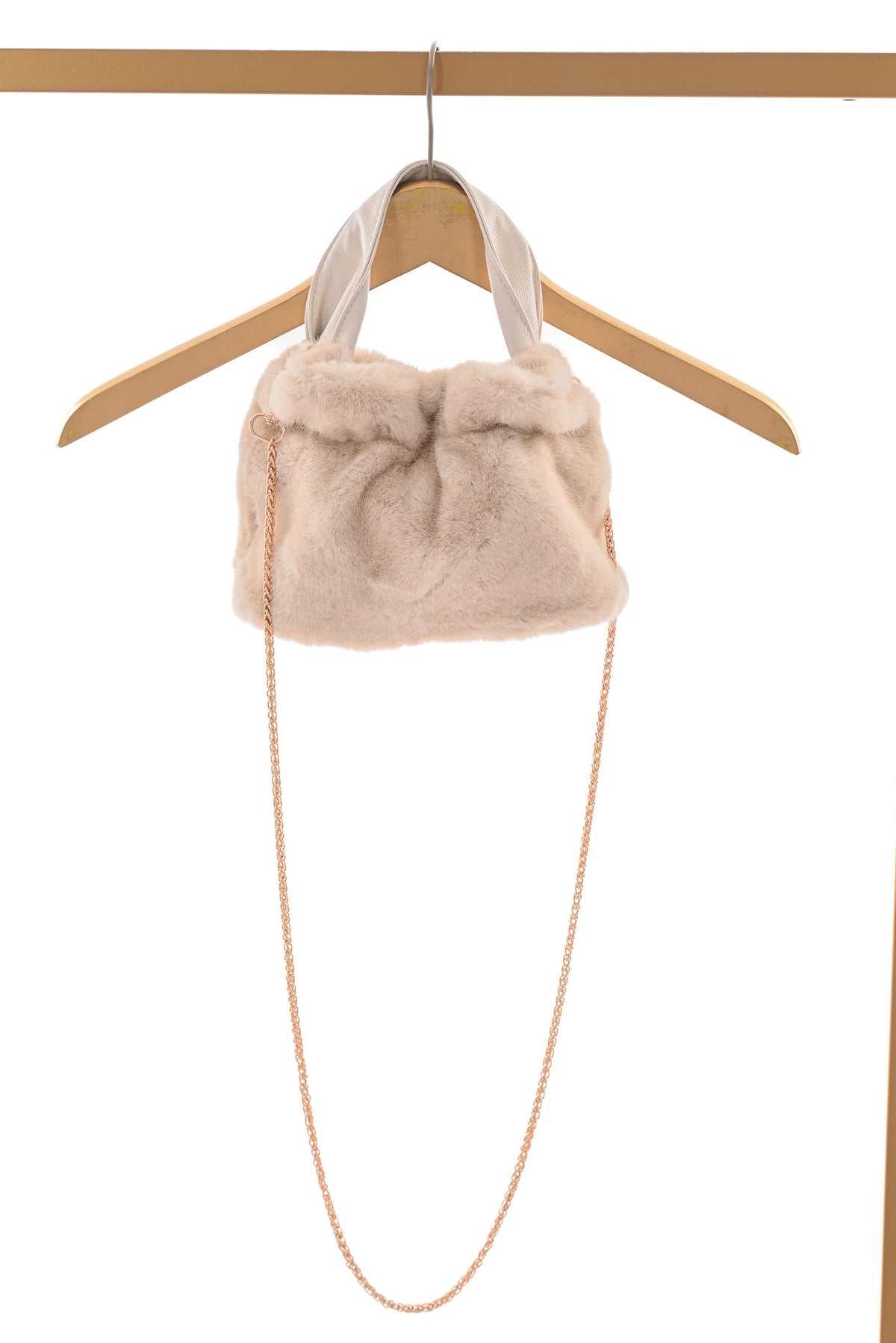 Faux fur tas mini beige