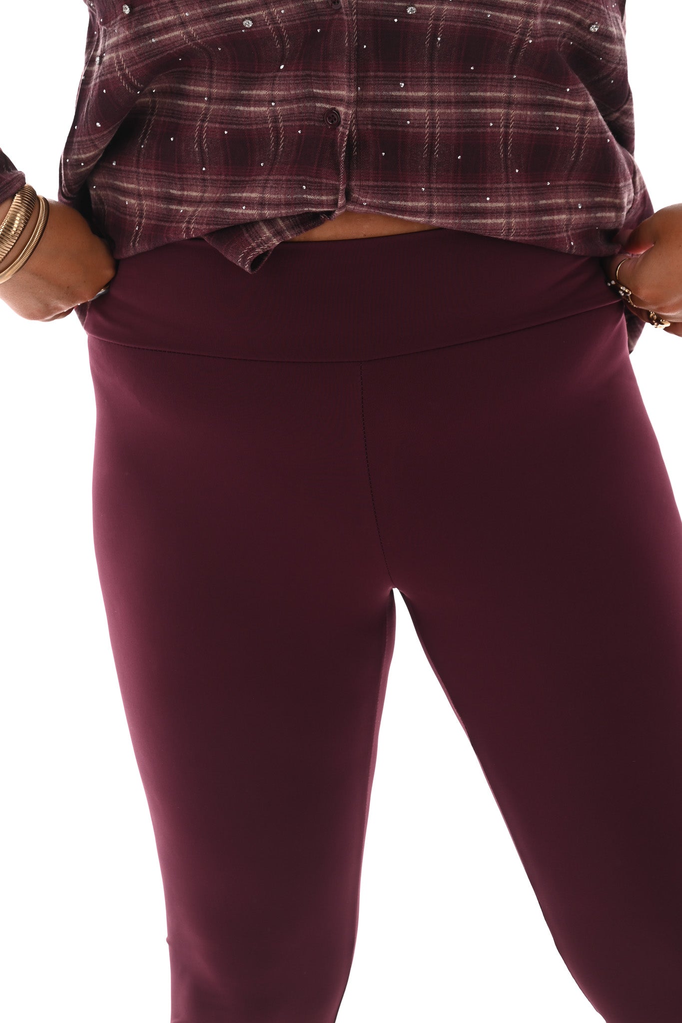 Travel legging uni bordeaux