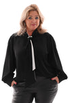 Blouse met hals strik zwart