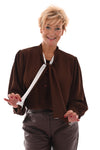 Blouse met hals strik bruin