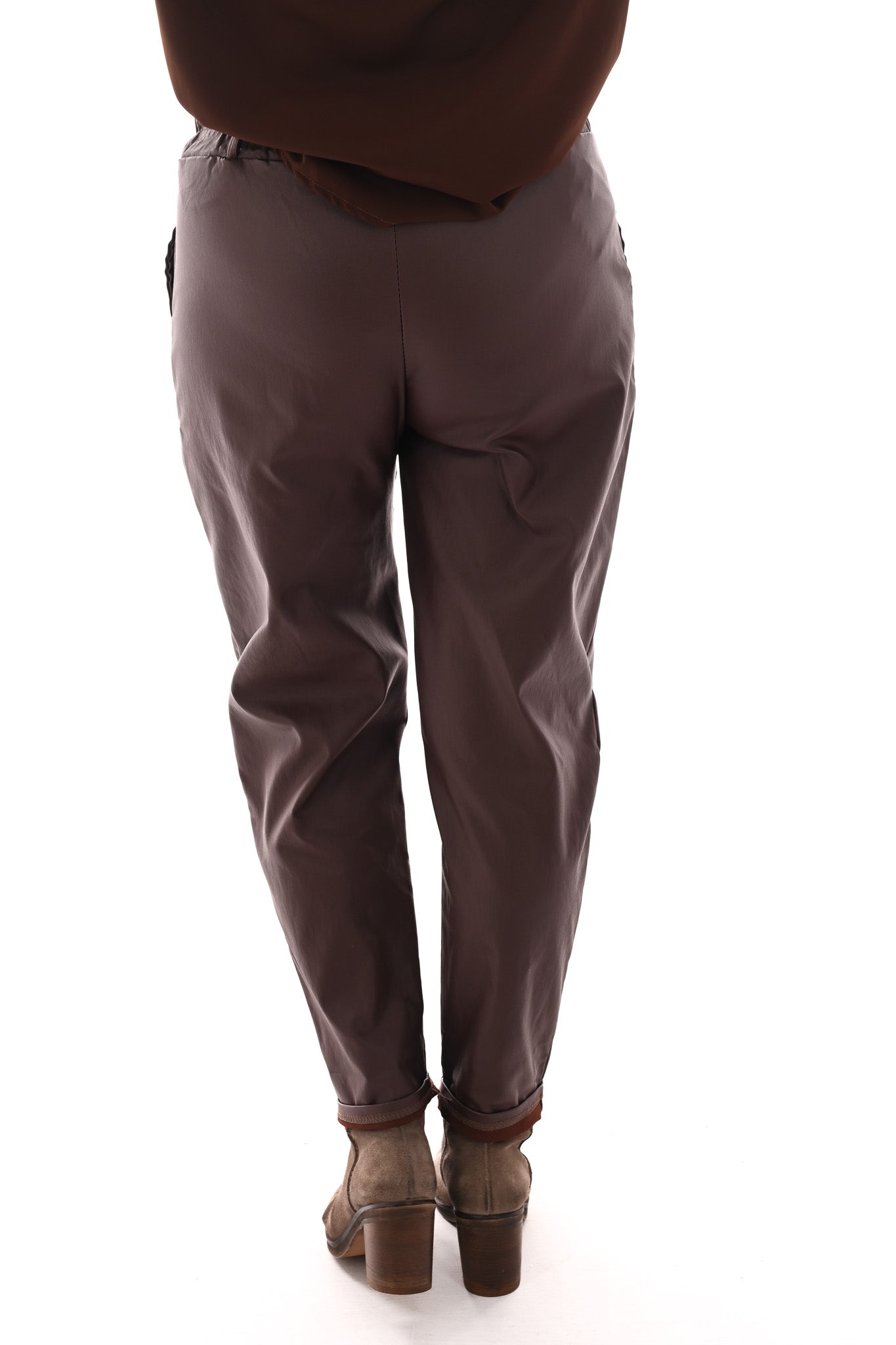 Leatherlook jogger bruin