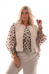 Leatherlook gilet creme