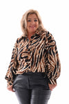 Blouse zebra bruin