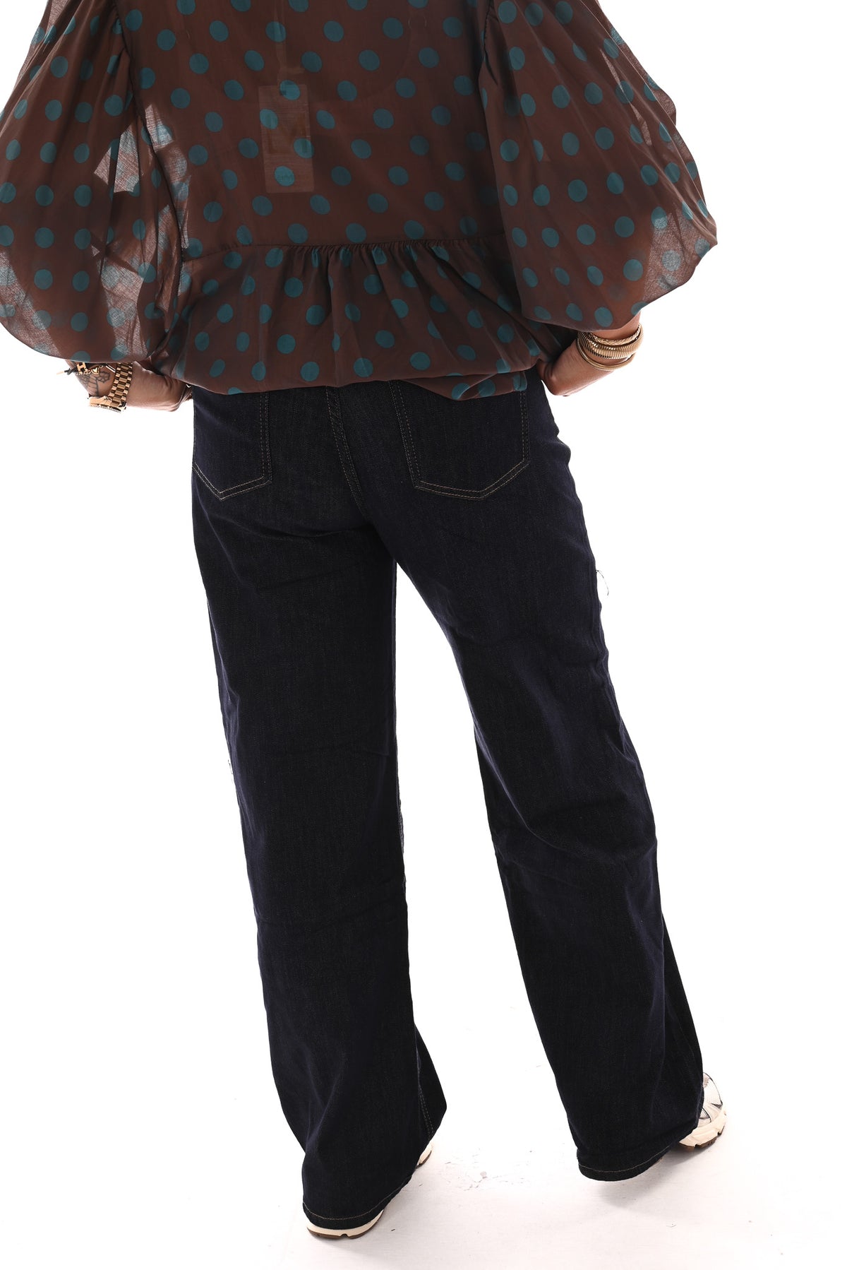 Monday wide leg donkerblauw