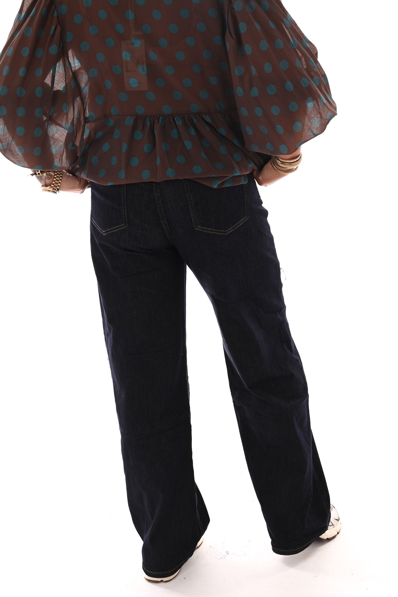Monday wide leg donkerblauw