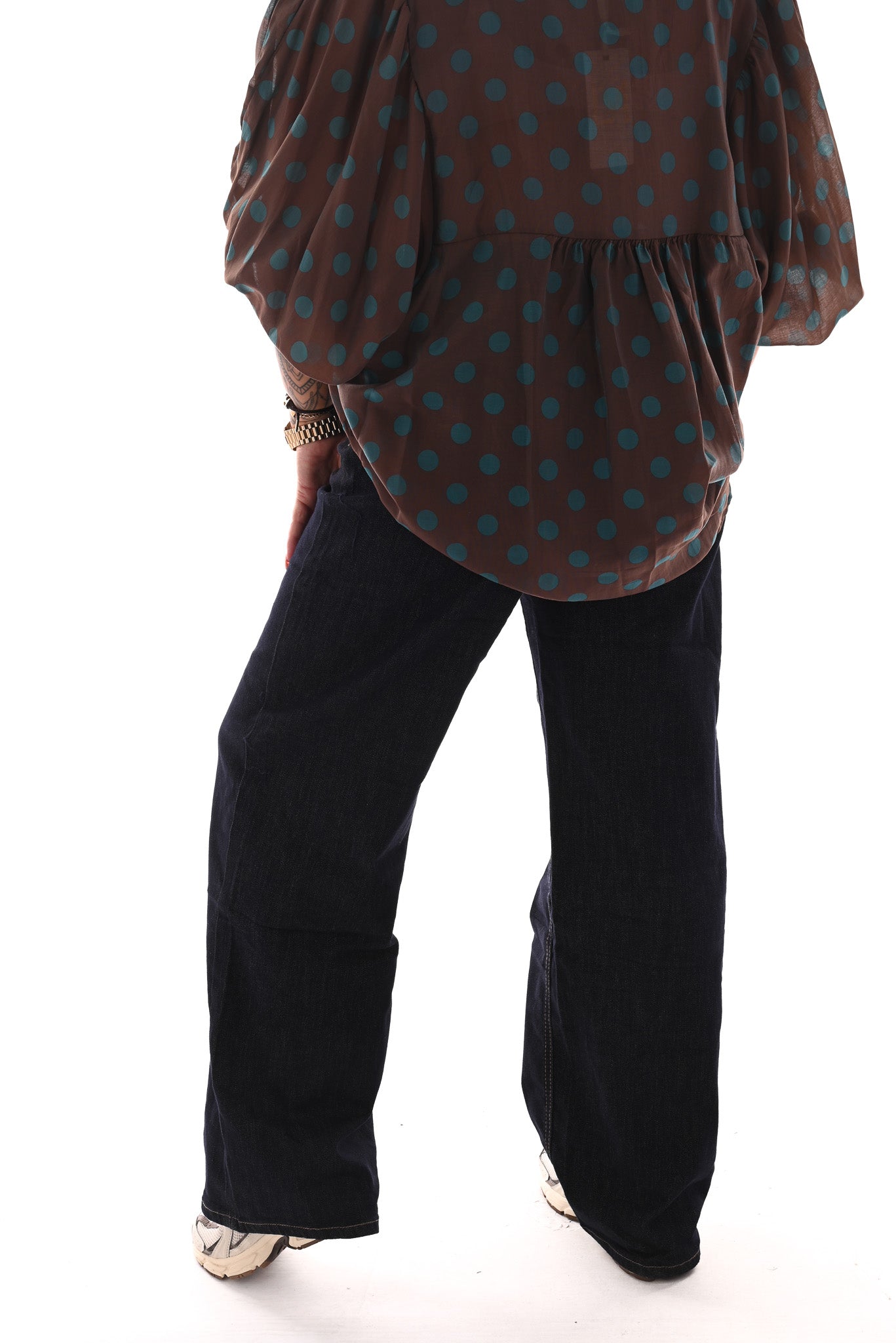 Monday wide leg donkerblauw