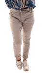 Silky stretchbroek uni beige