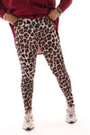 Panterprint travel legging camel