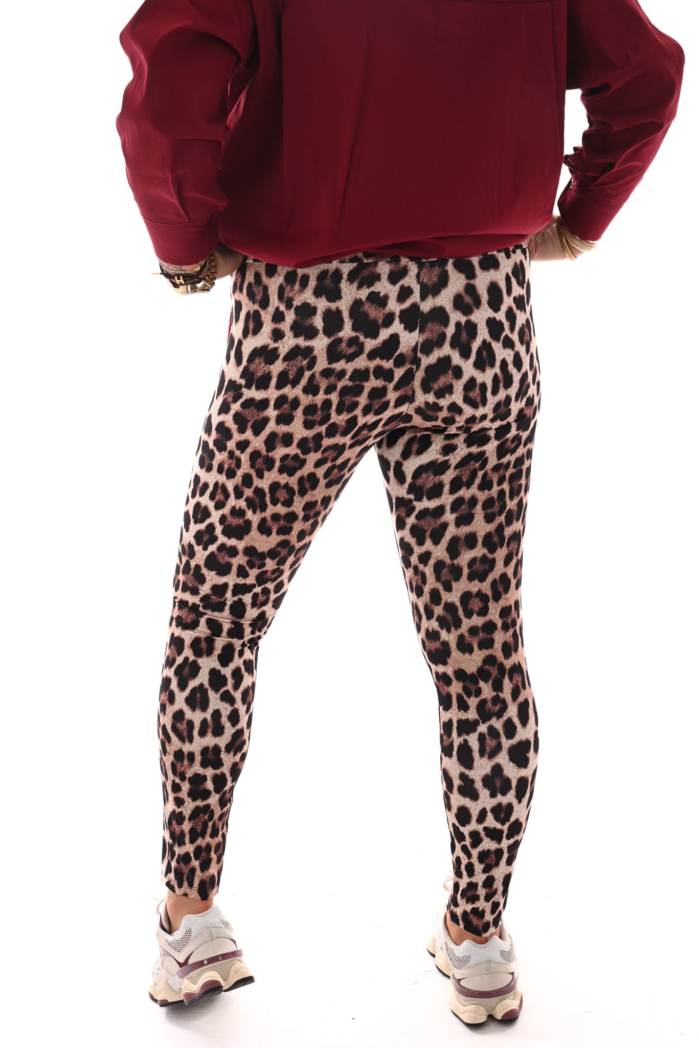 Panterprint travel legging camel