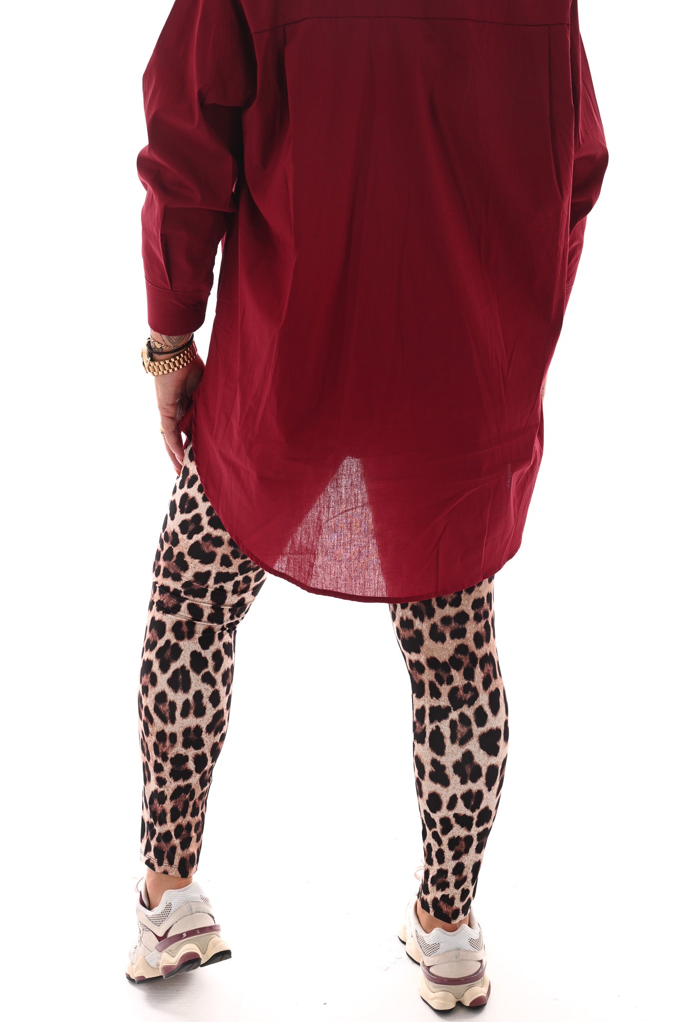 Panterprint travel legging camel