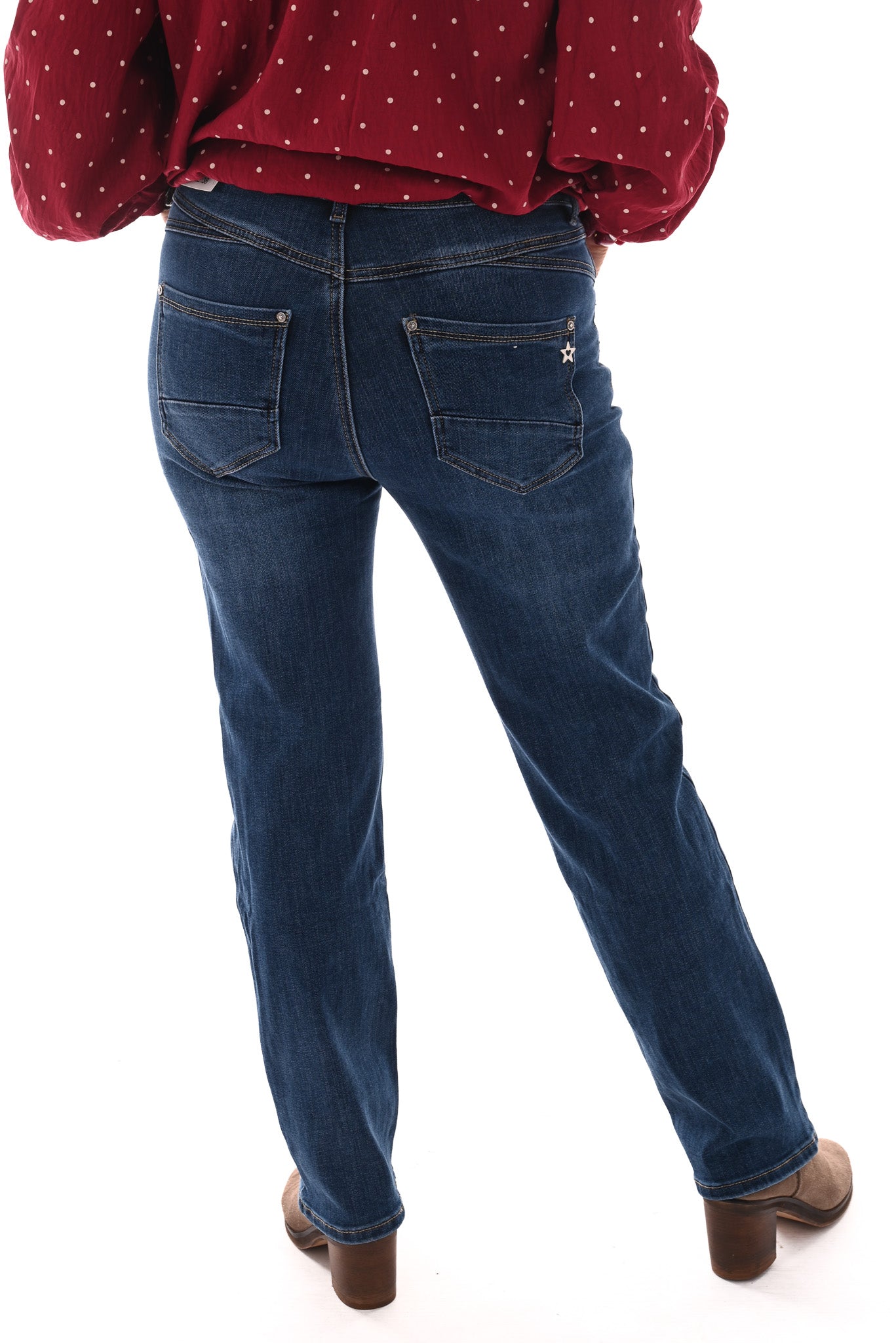 Karostar jeans baggy straight leg middenblauw