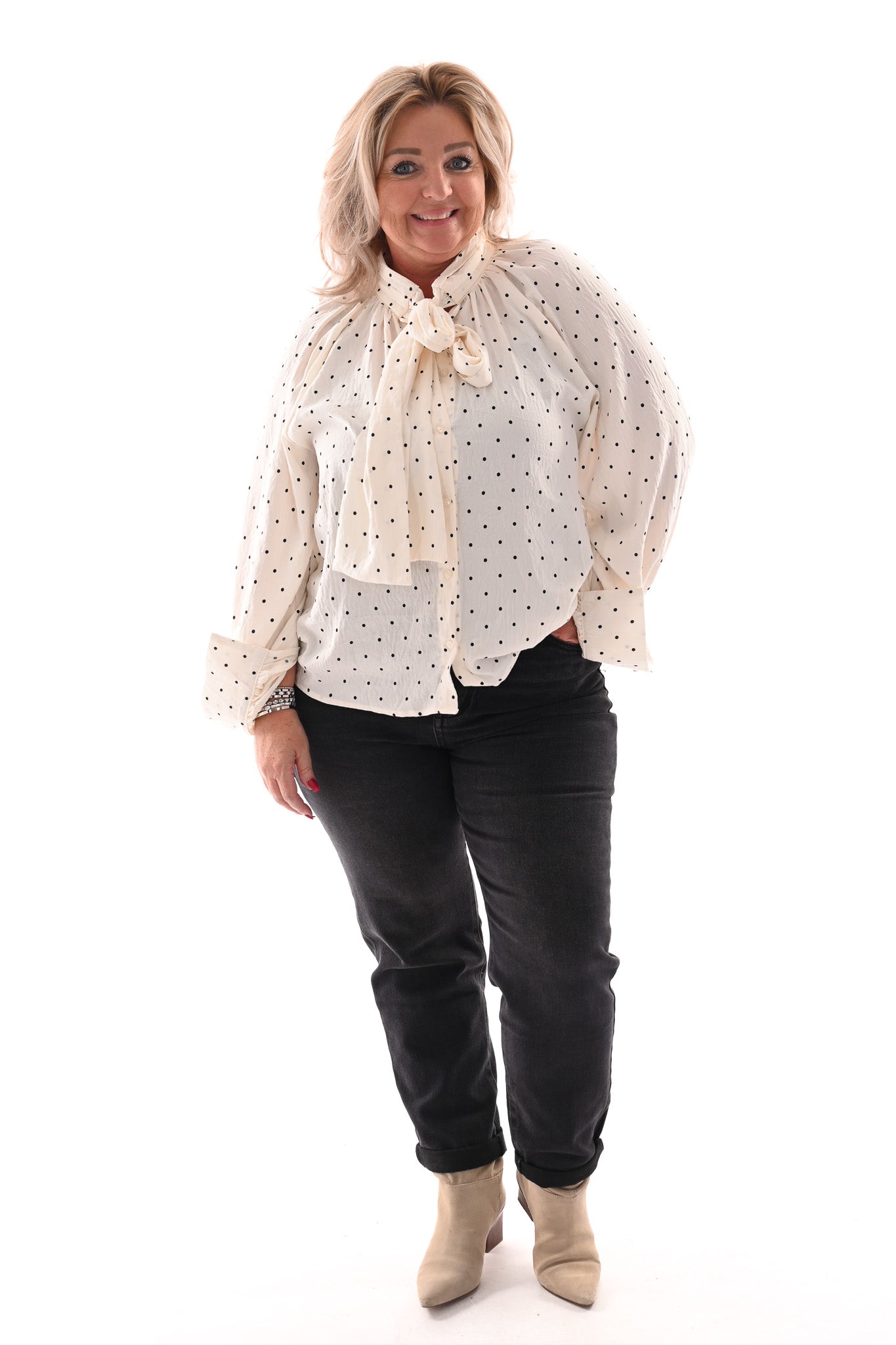 Karostar jeans mom fit zwart