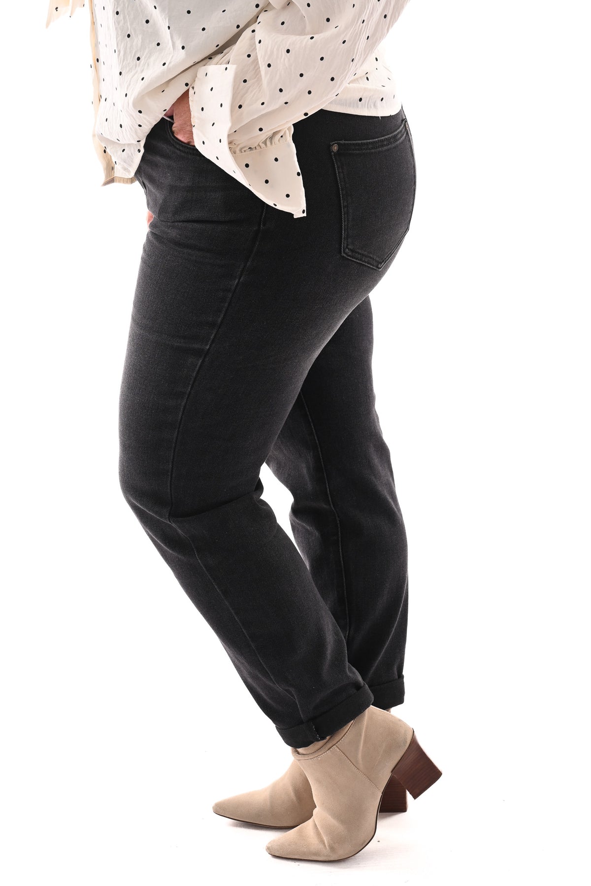 Karostar jeans mom fit zwart