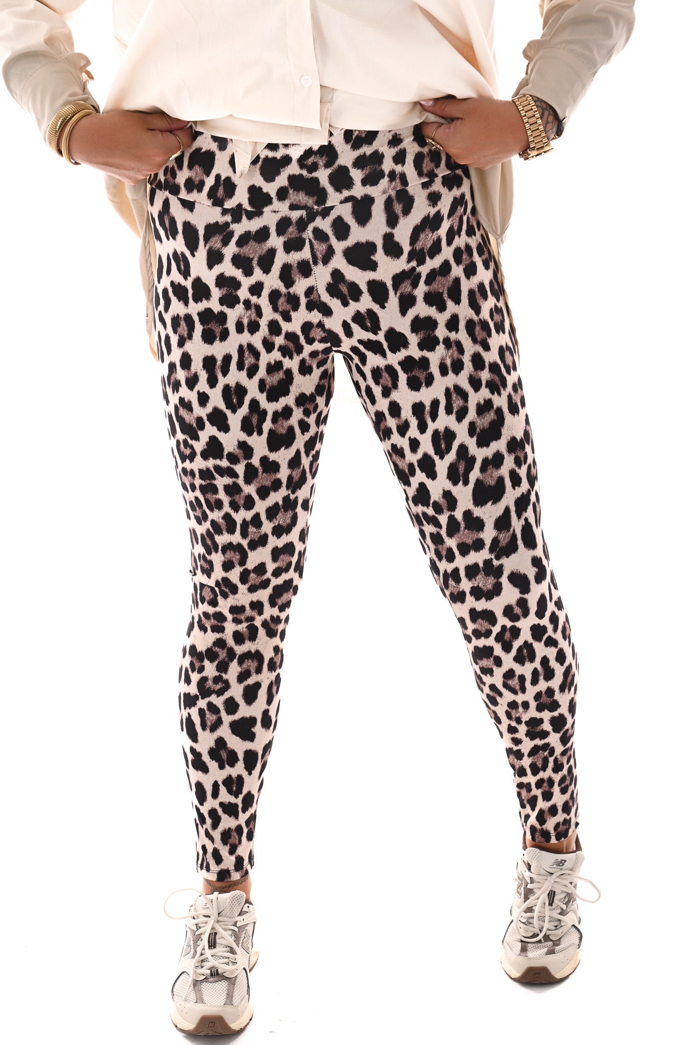 Panterprint travel legging beige