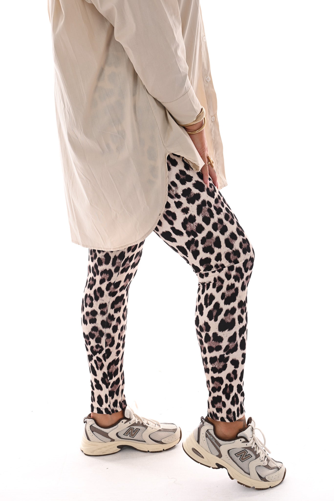 Panterprint travel legging beige