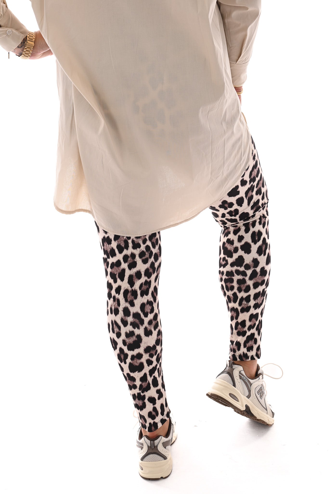 Panterprint travel legging beige