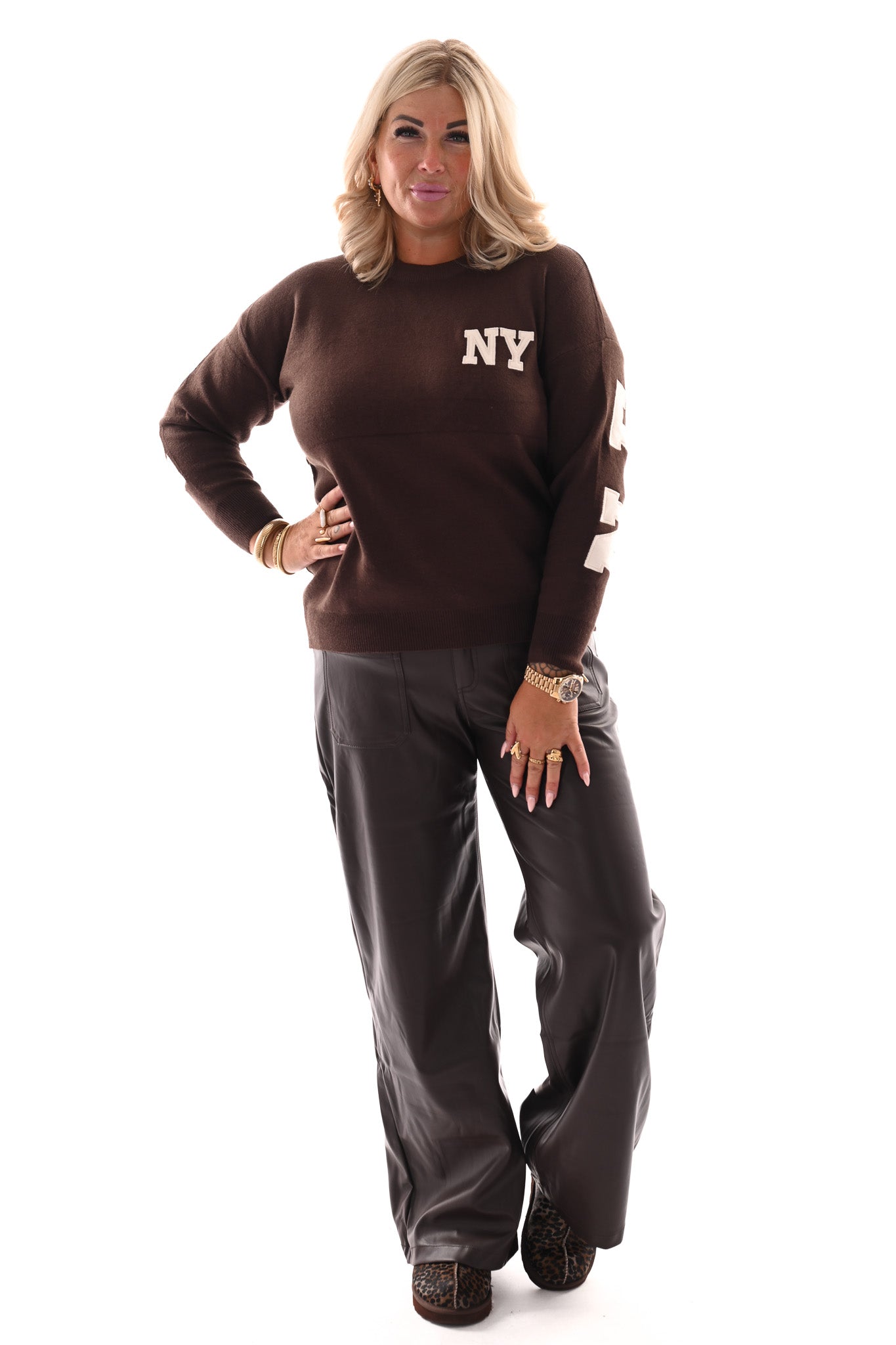 Trui New York bruin