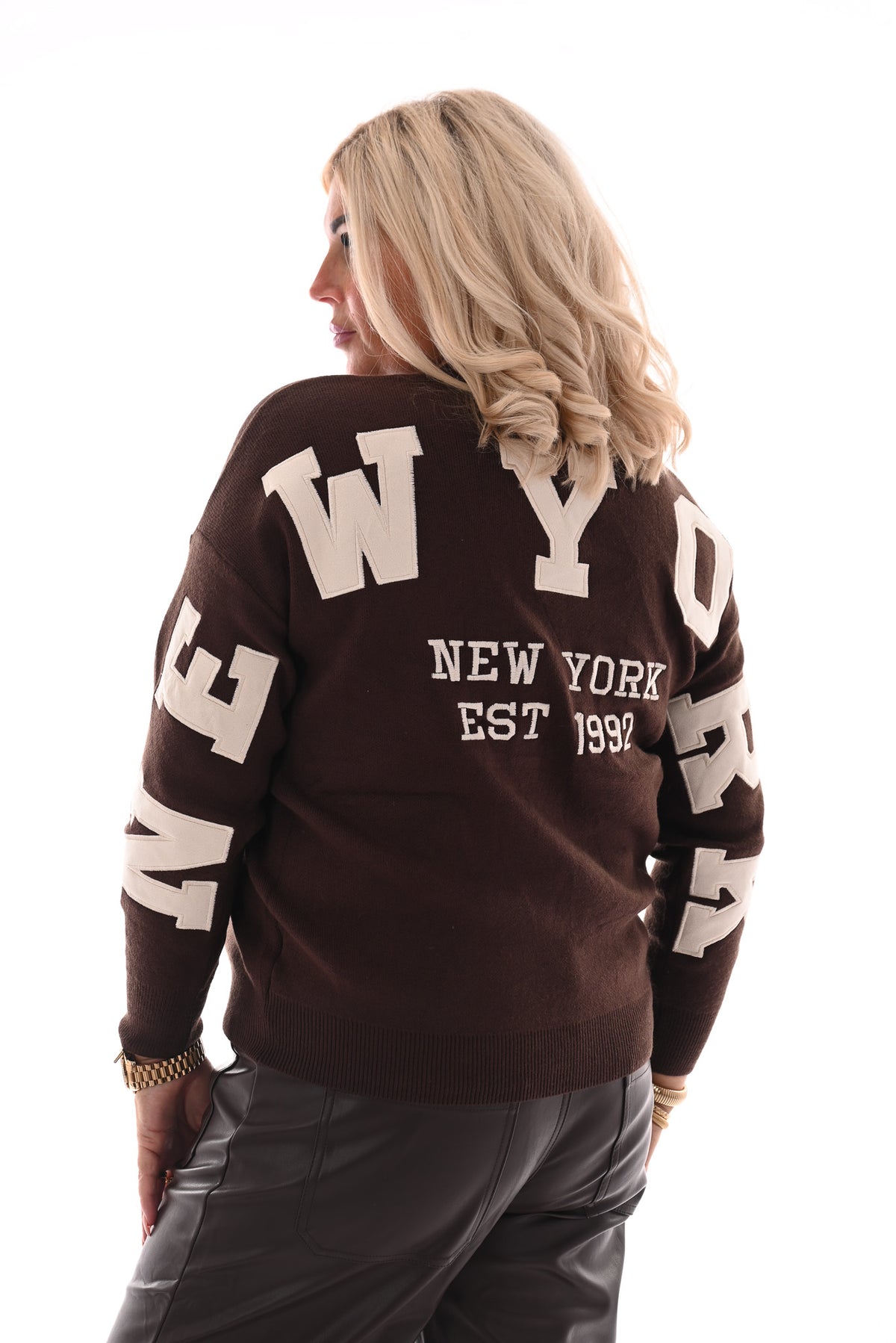Trui New York bruin
