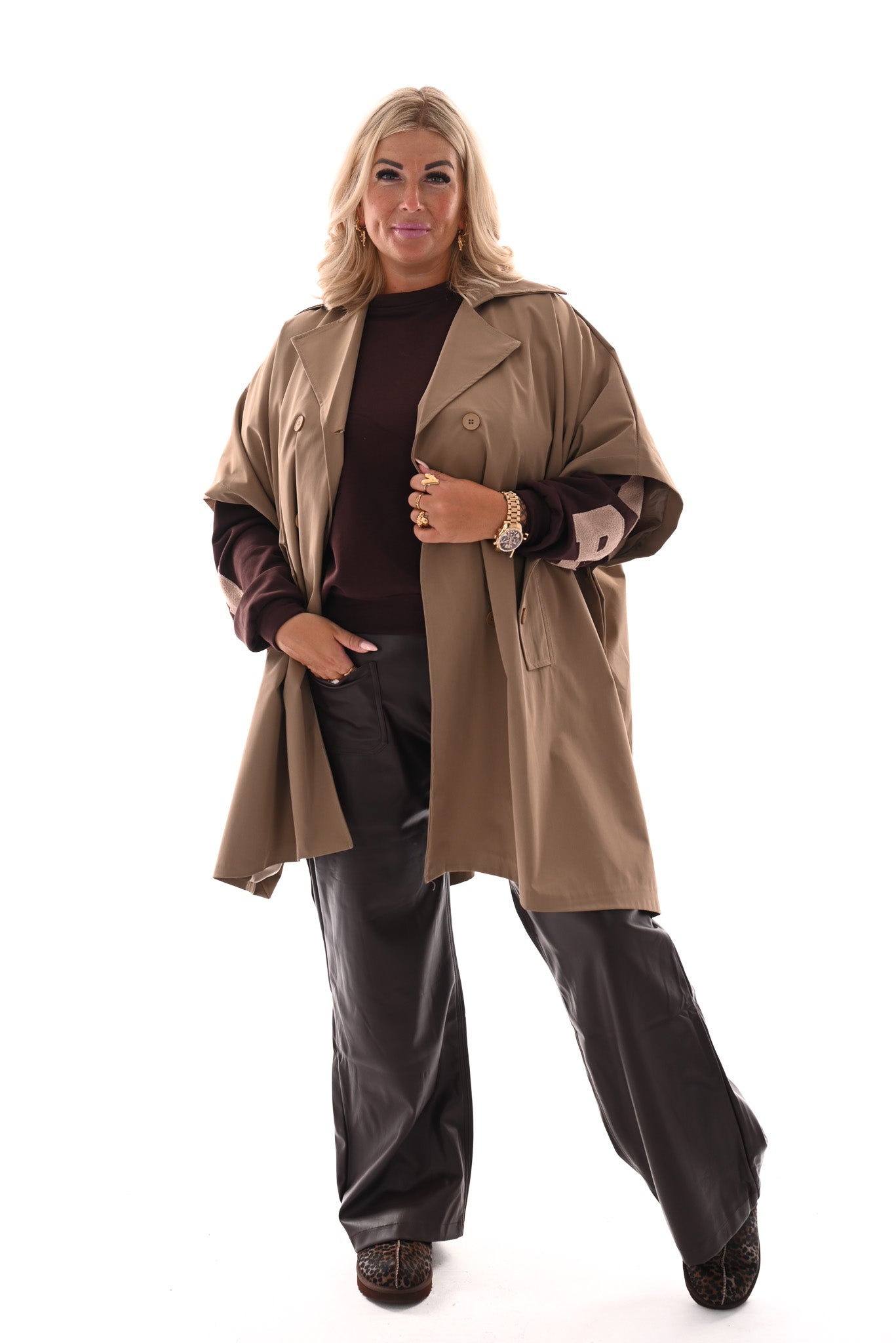 Trenchcoat poncho beige