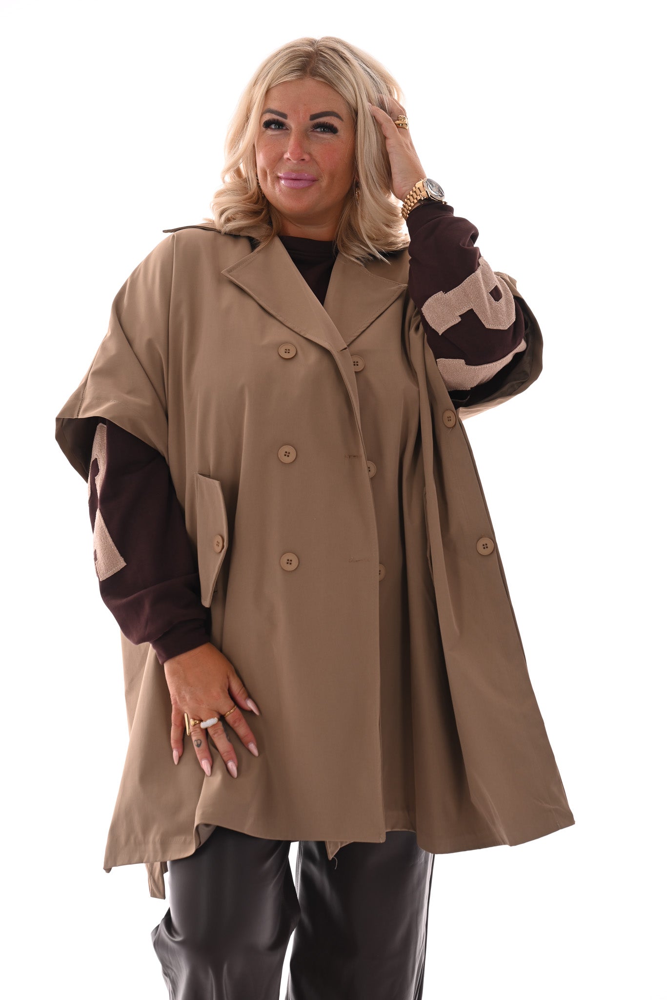 Trenchcoat poncho beige