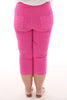 Stretchbroek capri uni fuchsia