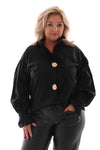 Blouse met roezelkraag zwart