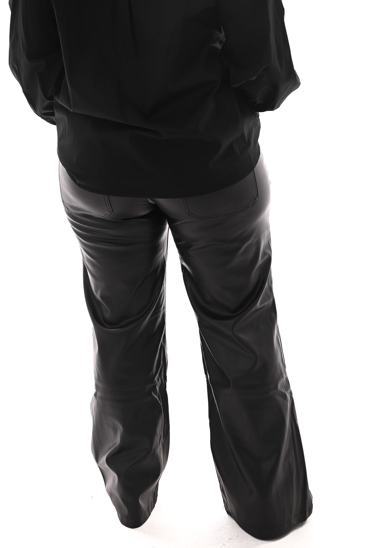 Toxic leatherlook wide leg zwart