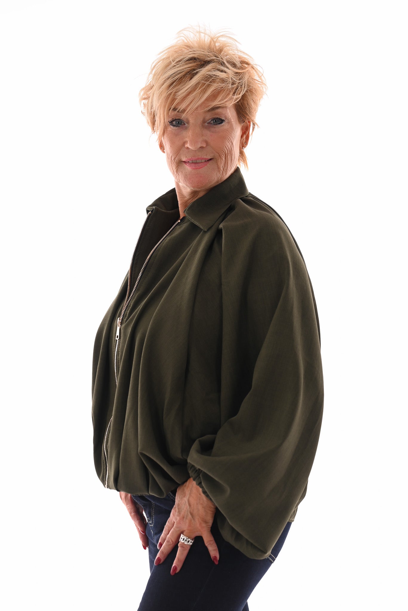 Vleermuis jasje legergroen