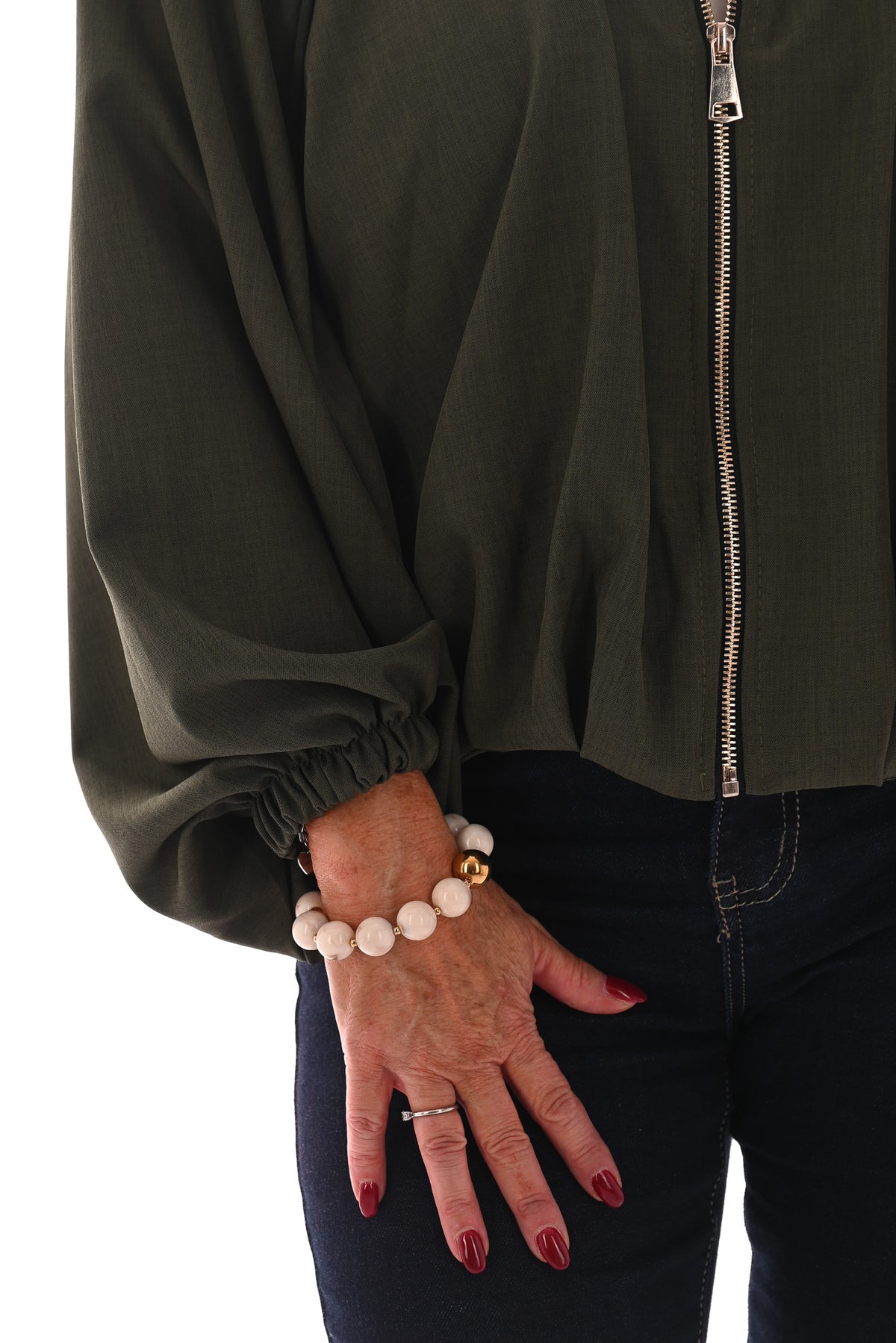 Armband kralen beige