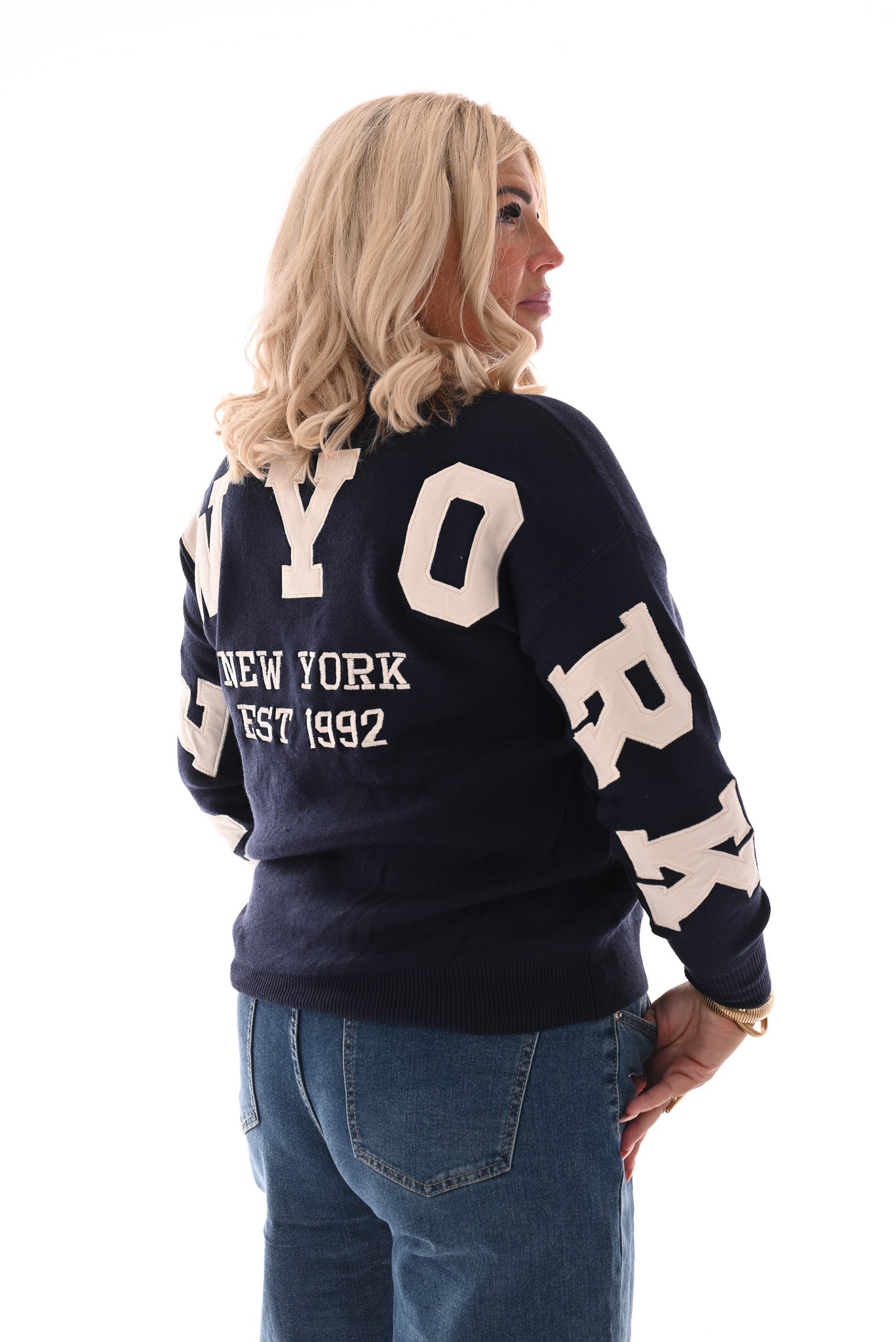 Trui New York marineblauw