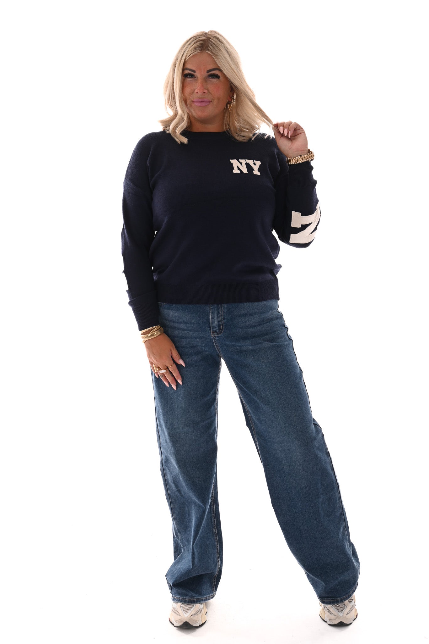 Monday wide leg blauw
