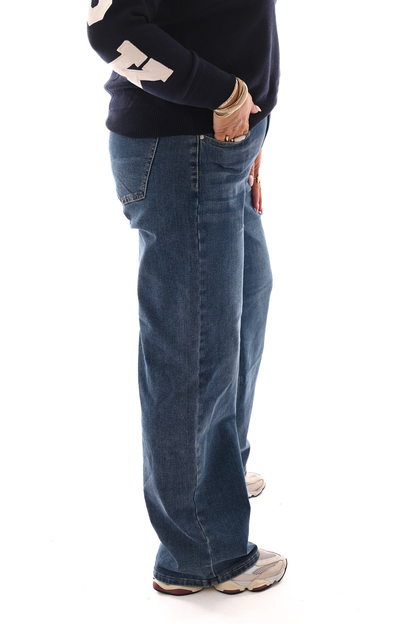 Monday wide leg blauw