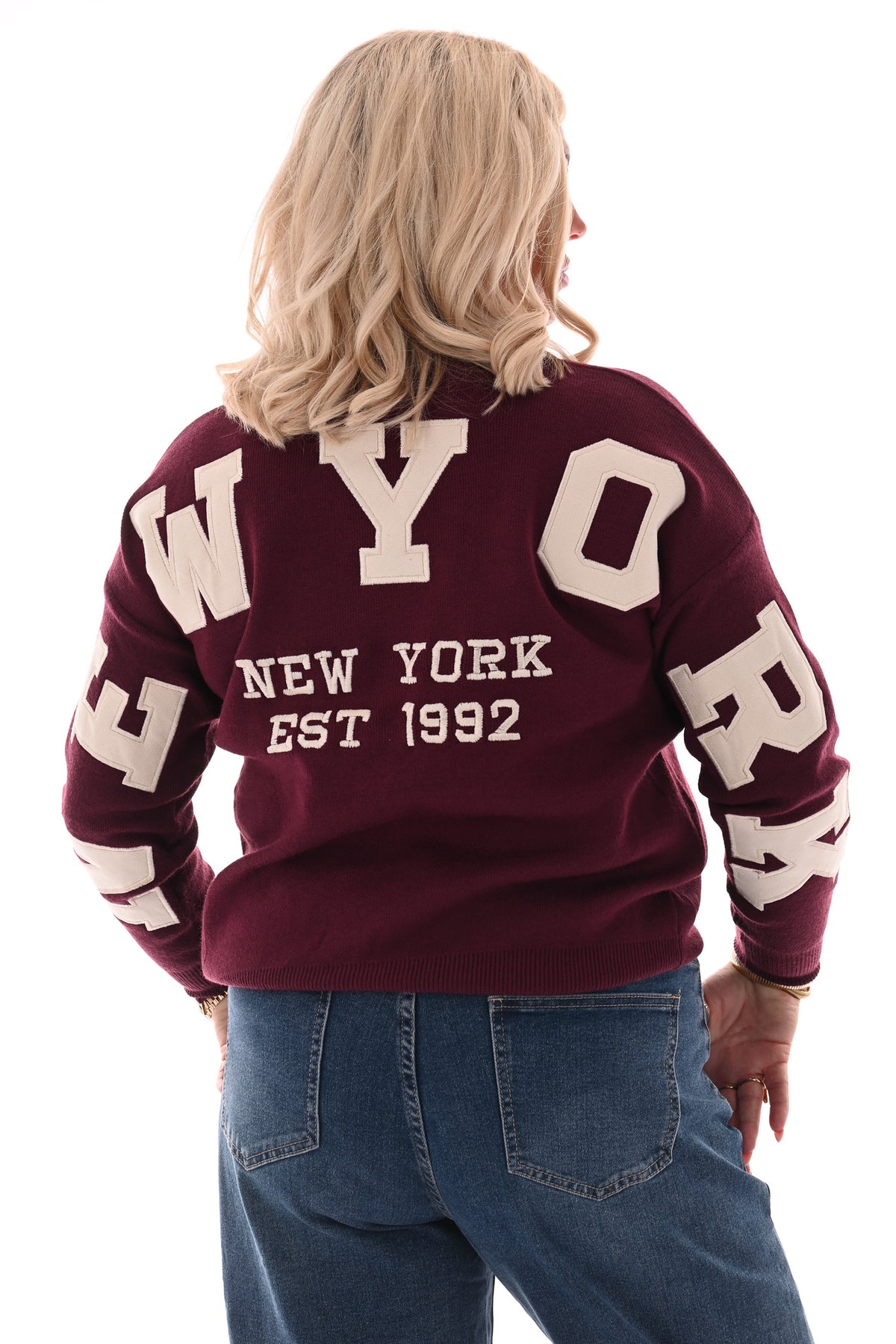 Trui New York bordeaux